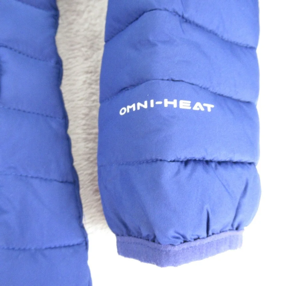 Columbia Jacket Youth Small 7/8 Blue Colorblock Omni Heat Slope Edge Mid READ